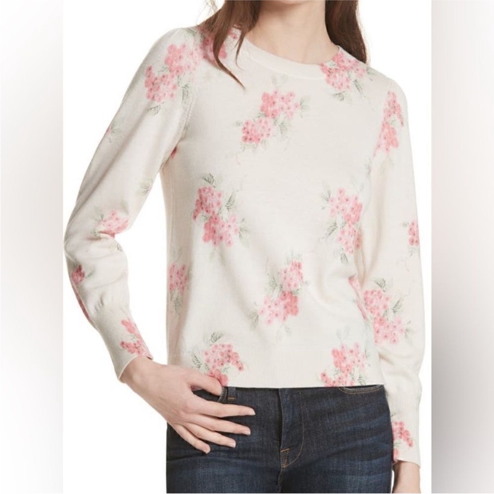 Rebecca Taylor 100% Wool Floral Cottagecore Sweater Small